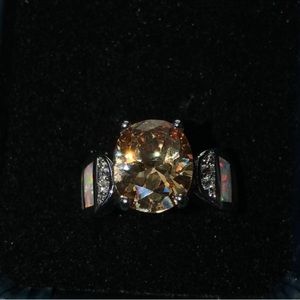 New women’s caviar color gemstone ring silver 7